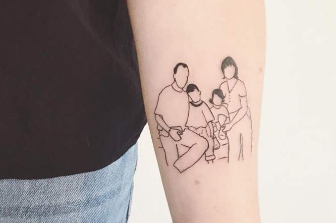 tatuajes minimalistas familia