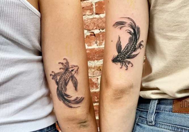 tatuajes hermanas peces koi
