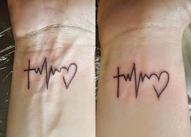tatuajes madre hija electrocardiograma