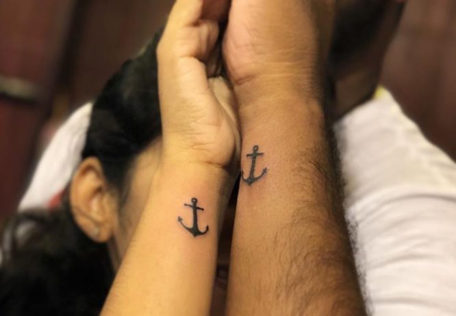 tatuajes pareja anclas