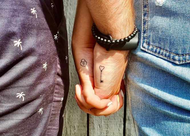 tatuajes pareja candado llave