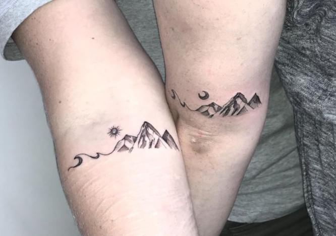 tatuajes pareja paisajes