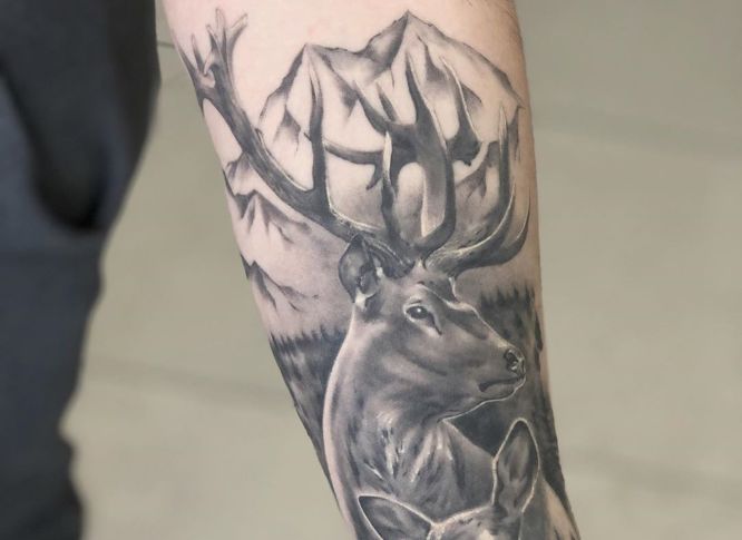 tatuajes ciervo realista