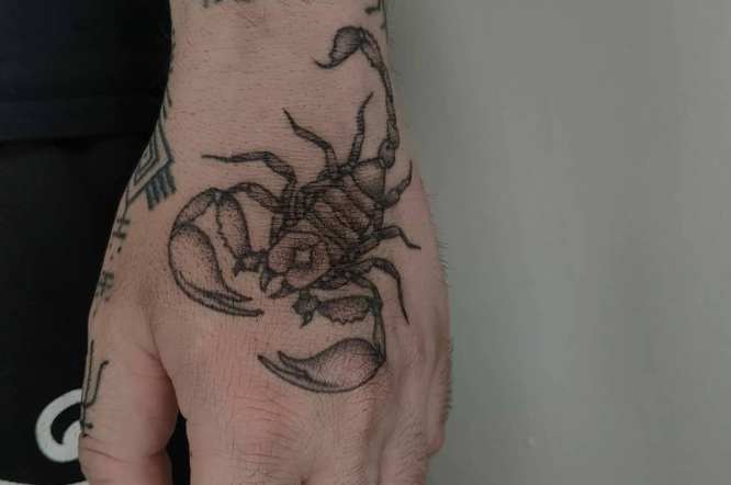 tatuajes escorpion mano