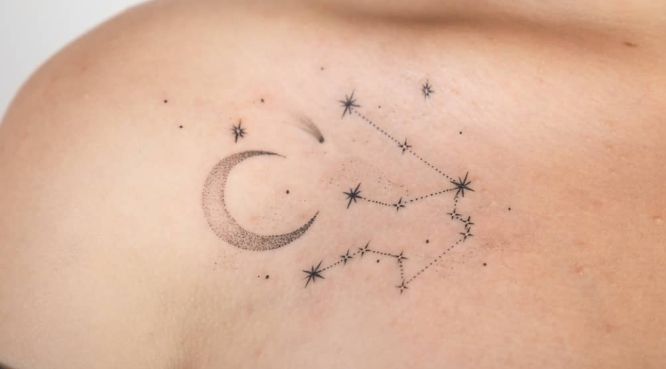 tatuajes luna estrellas chica