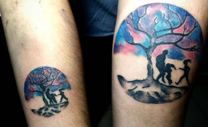 tatuajes padre e hija brazos