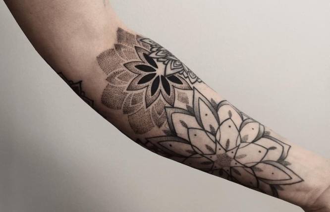 tatuaje brazo mandala